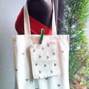 Kit Ecobag + Necessaire de algodão cru